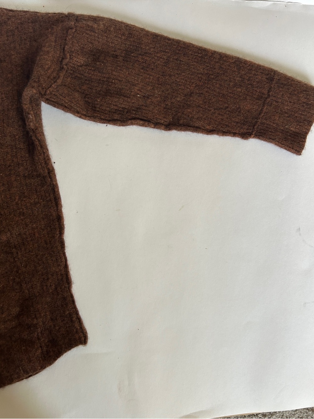 Free People Men's V-Neck Sweater in Warm Brown - Picture 3 of 5